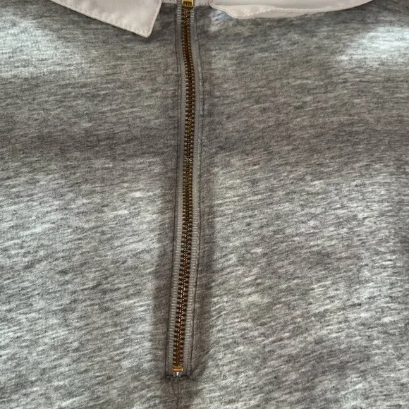 J. Crew gray dressy long sleeve t shit with white collar - Picture 4 of 6